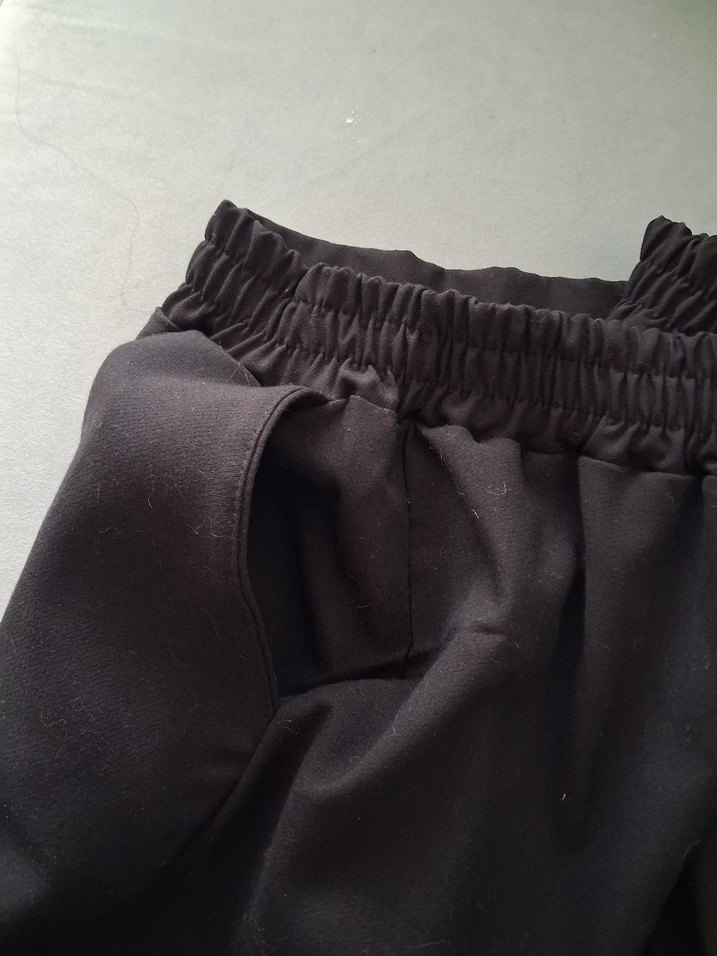 siyah kadın uzun krep pantolon - Görsel 3