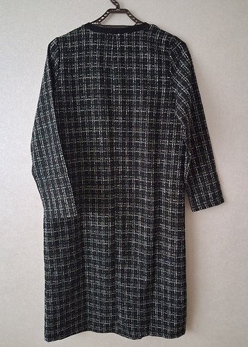 Ekose Desenli Gri Kadın kısa elbise - Görsel 2