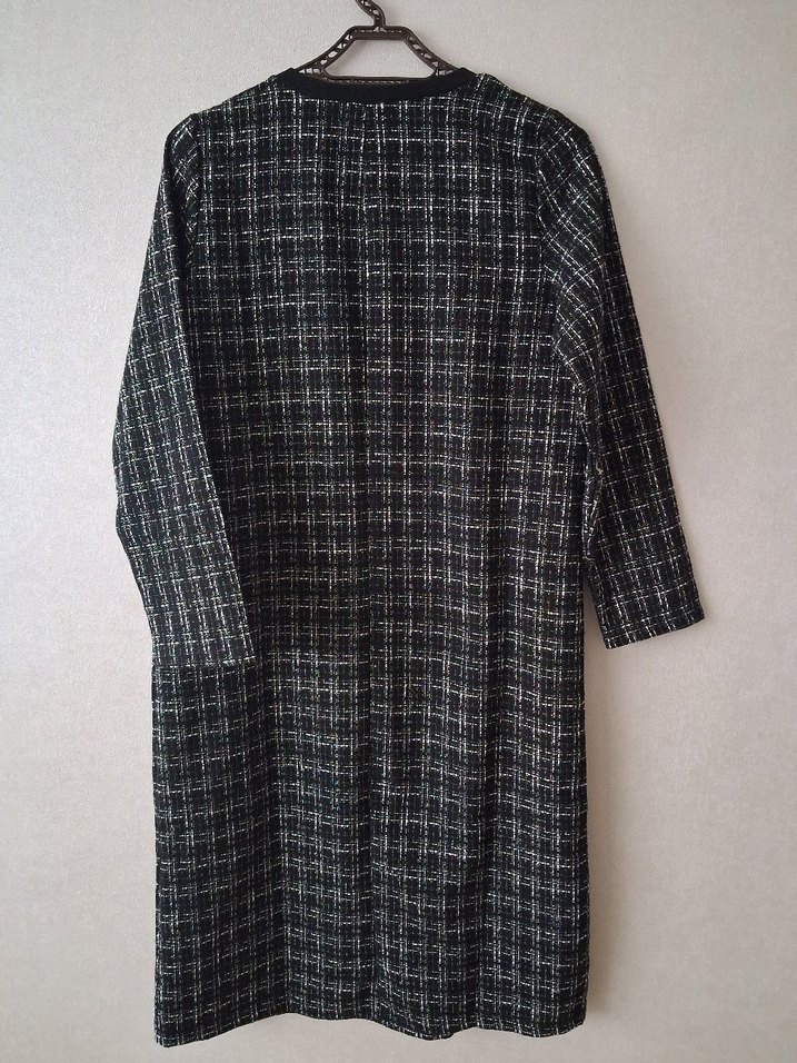 Ekose Desenli Gri Kadın kısa elbise - Görsel 2