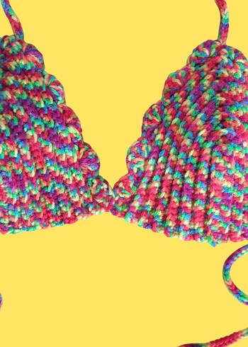 Diğer Renkli Bağlamalı Kadın Bikini Üstü