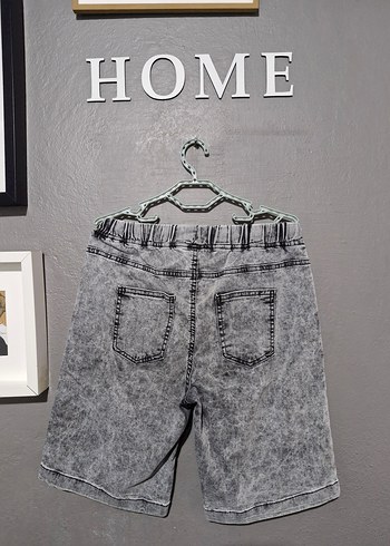 Gri Batik Desenli Erkek Denim Şort - Görsel 4