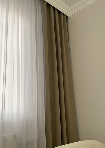 Bej Modern Klasik Düz Perde 4 adet 120x260 - Görsel 2