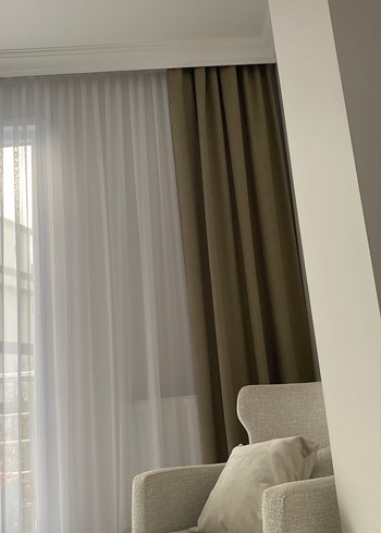 Bej Modern Klasik Düz Perde 4 adet 120x260 - Görsel 4