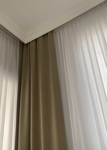 Bej Modern Klasik Düz Perde 4 adet 120x260 - Görsel 3