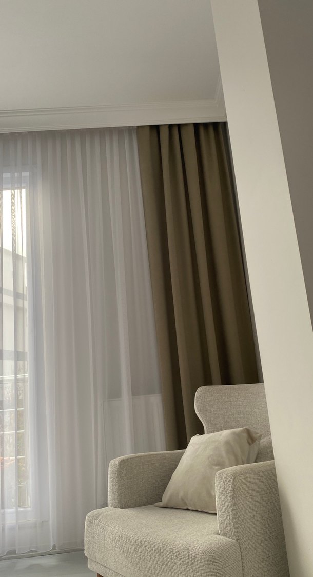 Bej Modern Klasik Düz Perde 4 adet 120x260 - Görsel 4