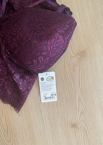 Bordo Dantel Bohem Mini Sütyen - Görsel 3