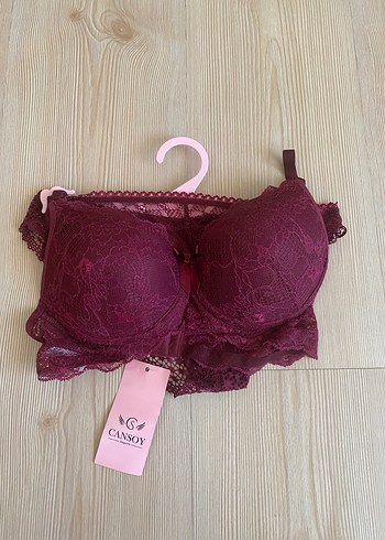 Kırmızı Dantel Bohem Mini Sütyen- 2 Takım - Görsel 3