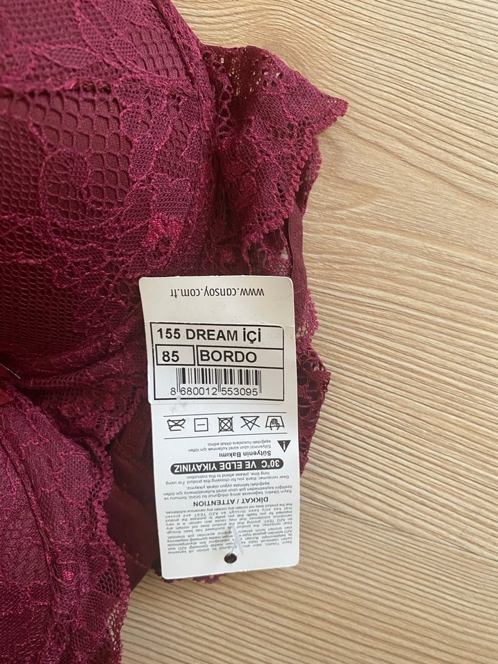 Kırmızı Dantel Bohem Mini Sütyen- 2 Takım - Görsel 5