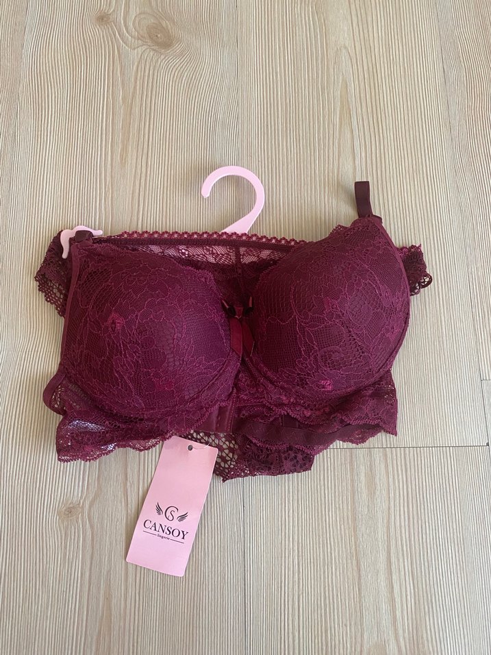 Kırmızı Dantel Bohem Mini Sütyen- 2 Takım - Görsel 3
