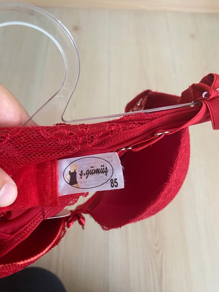 Kırmızı Dantel Bohem Mini Sütyen- 2 Takım - Görsel 2