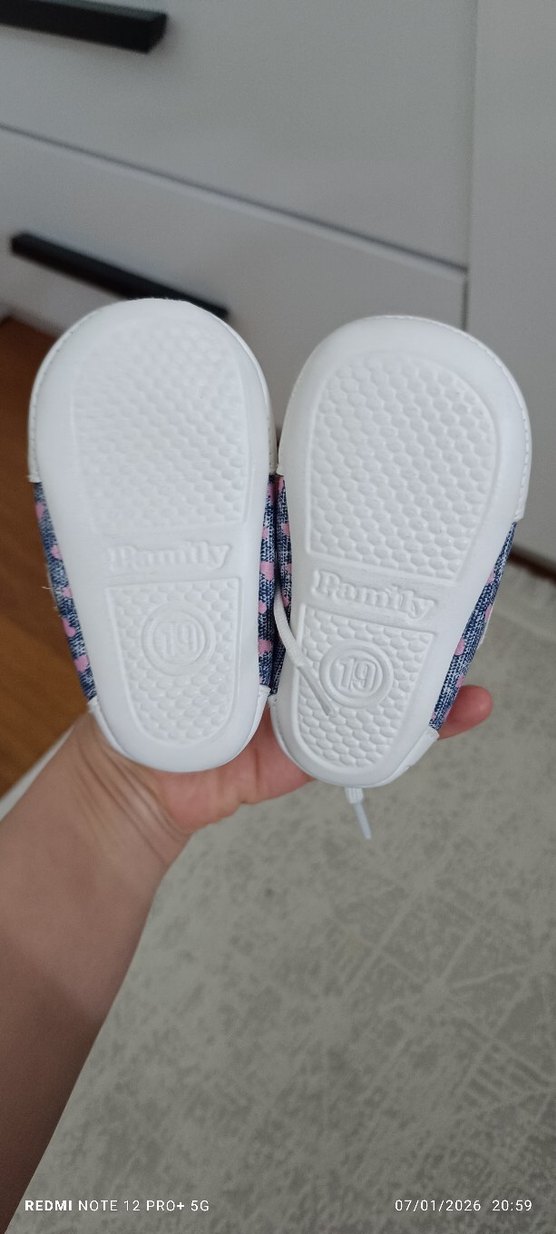 Kız Çocuk Renkli Baskılı bebek panduf - Görsel 3