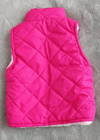 Kız Çocuk Pembe Kürklü Yelek - Görsel 2