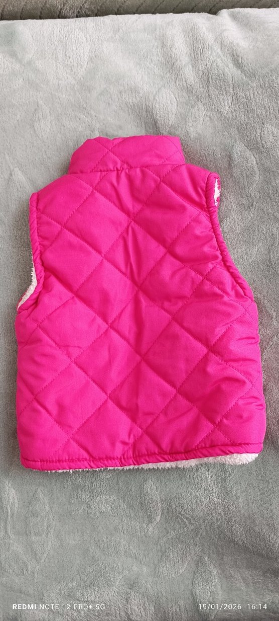 Kız Çocuk Pembe Kürklü Yelek - Görsel 2