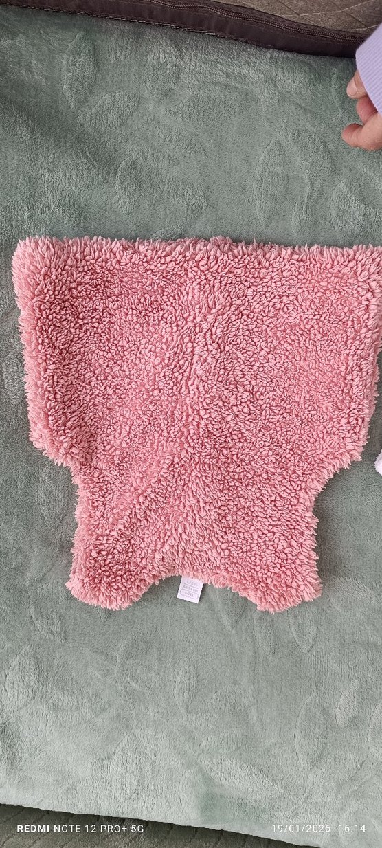 Kız Çocuk Pembe Kapüşonlu Peluş Yelek - Görsel 2