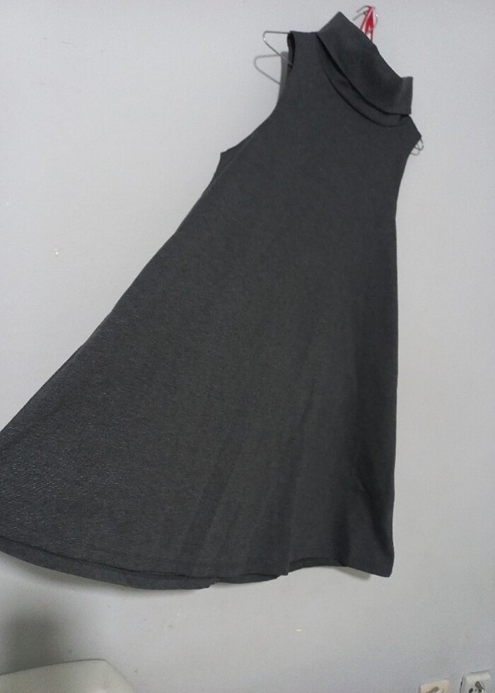 kalın kumaş çan elbise - Görsel 4