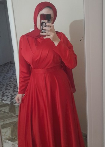 40 Beden kırmızı Renk Klasik Kırmızı Uzun Abiye Elbise