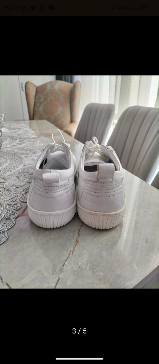 Beyaz Bağcıklı Kadın Spor Ayakkabı - Görsel 2