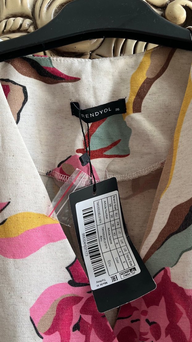 Çiçek Desenli Düğmeli Bohem Kadın Tulum - Görsel 3