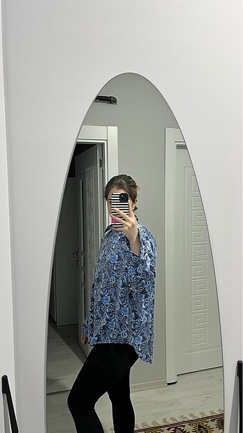 Simli gömlek çiçekli - Görsel 3