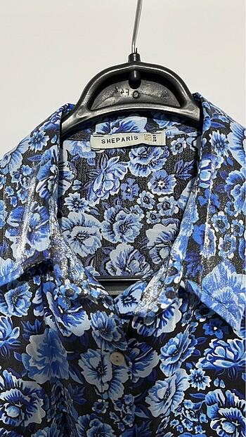 Simli gömlek çiçekli - Görsel 5