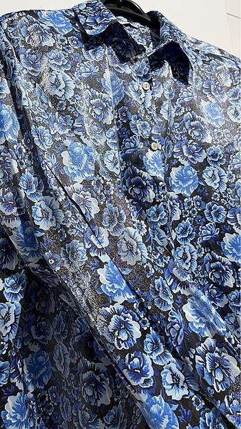 Simli gömlek çiçekli - Görsel 6