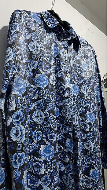 Simli gömlek çiçekli - Görsel 7