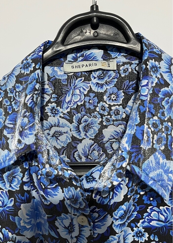 Simli gömlek çiçekli - Görsel 5