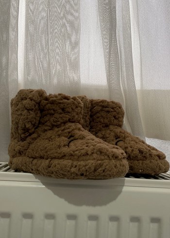 Bebek Kahverengi Peluş Ev Terliği - Görsel 2