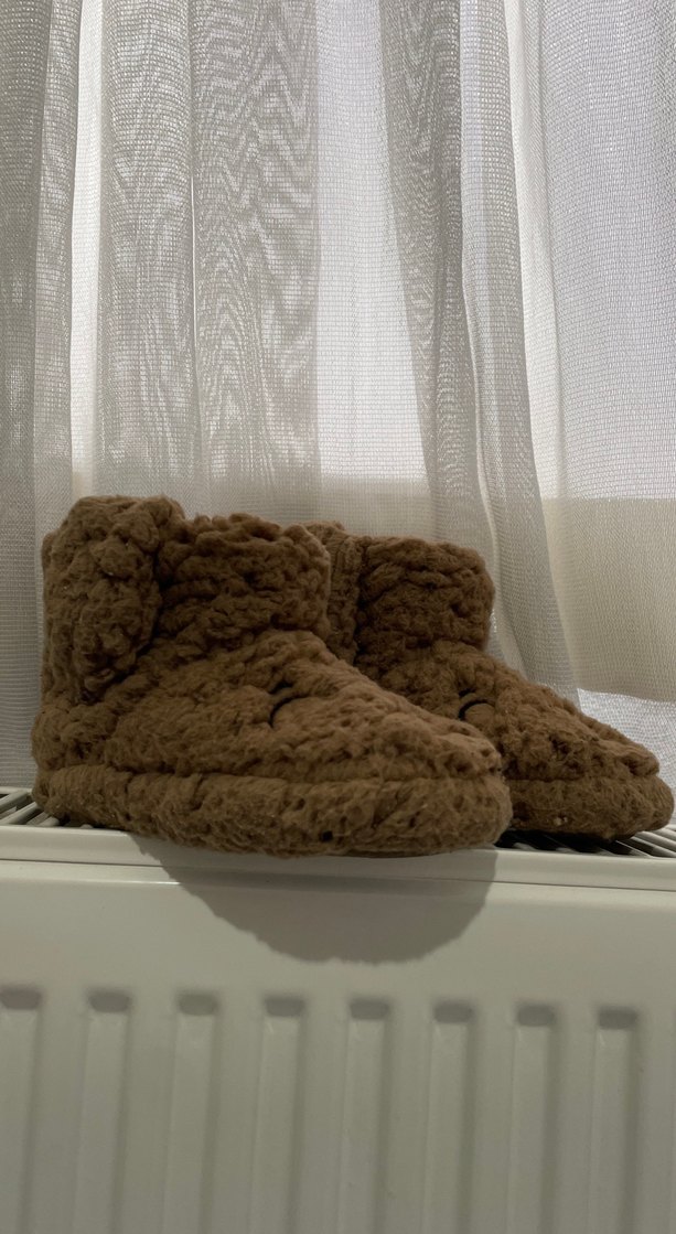 Bebek Kahverengi Peluş Ev Terliği - Görsel 2