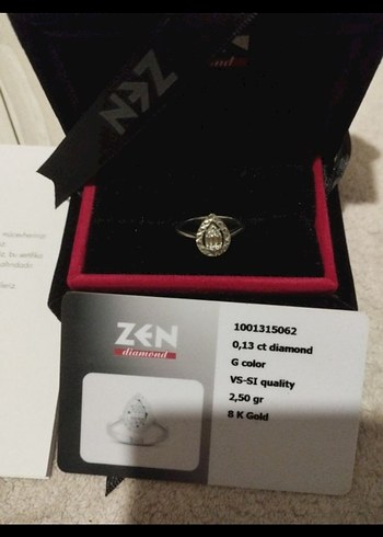 Beden Altın ve Pırlanta Damla Yüzük