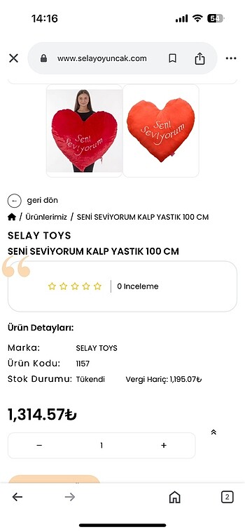Diğer seni seviyorum yastık