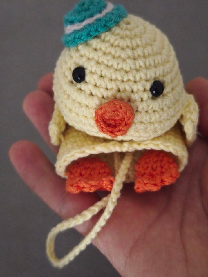 Renkli Örgü Peluş Oyuncak Ördek Anahtarlık - Görsel 3