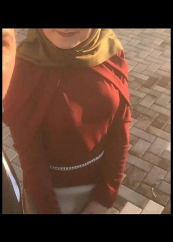 38 Beden Bordo Uzun Kol Detaylı Kadın Henna Elbise