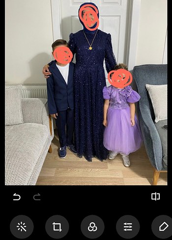 Parlak İşlemeli Uzun Abiye Elbise - Görsel 3