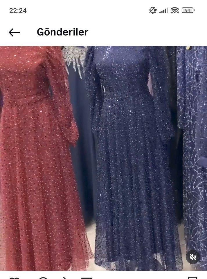 Parlak İşlemeli Uzun Abiye Elbise - Görsel 2