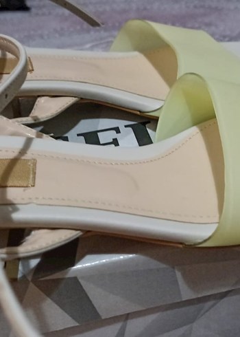 sarı Pastel Kadın Platform Topuklu Sandalet - Görsel 2