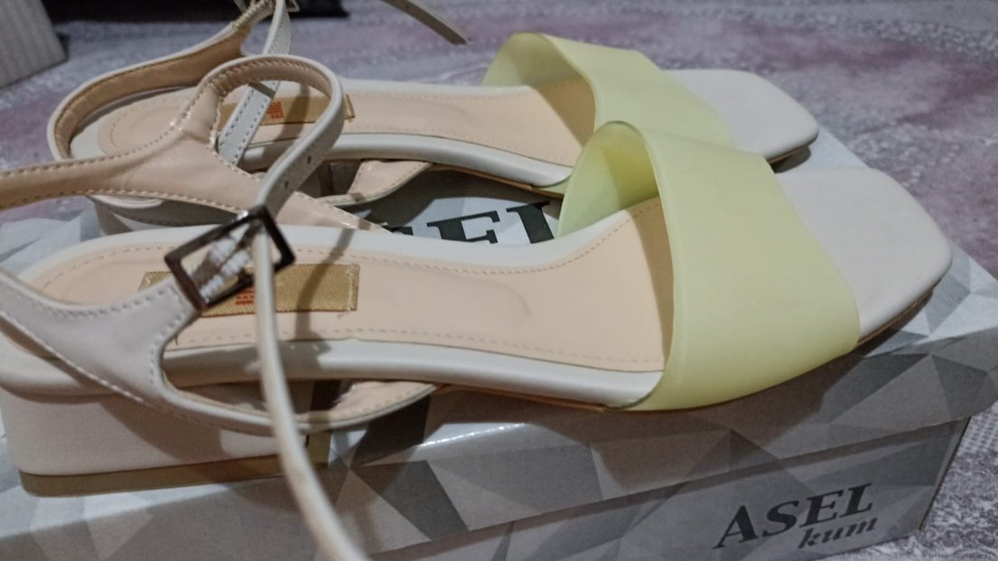 sarı Pastel Kadın Platform Topuklu Sandalet - Görsel 2