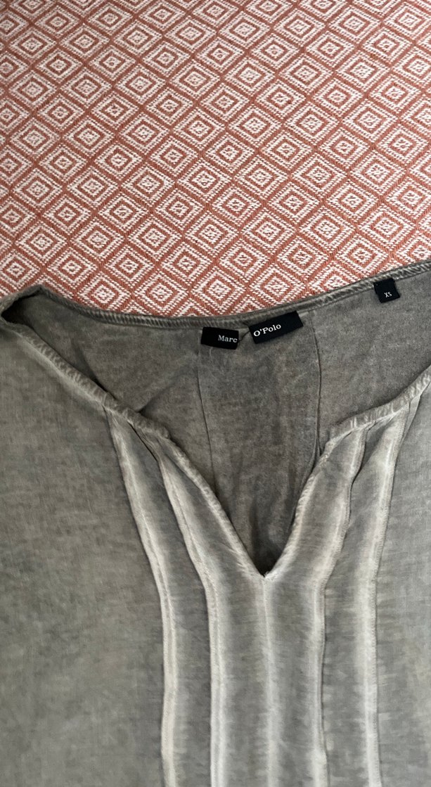 Gri V Yakalı Uzun Kollu Hamile Tuniği - Görsel 2