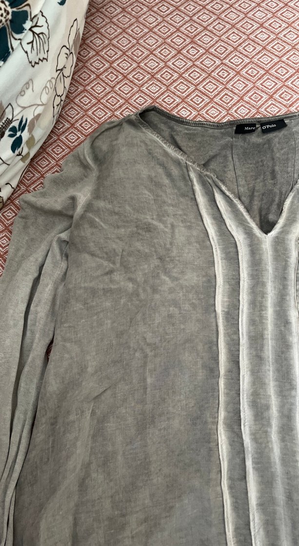 Gri V Yakalı Uzun Kollu Hamile Tuniği - Görsel 3