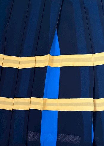 Çizgili Pilili Uzun Hamile Eteği - Görsel 3