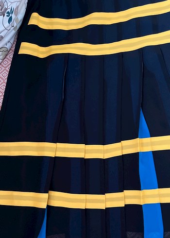 Çizgili Pilili Uzun Hamile Eteği - Görsel 2