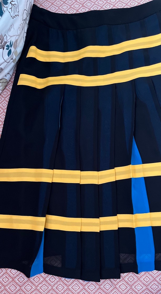 Çizgili Pilili Uzun Hamile Eteği - Görsel 2