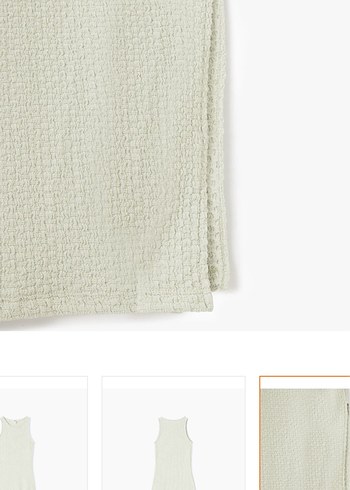 Beyaz Örme Keten Uzun Elbise - Görsel 3