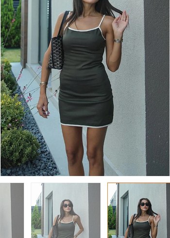 Kadın Kısa Fit Vücut Mini Elbise - Görsel 4