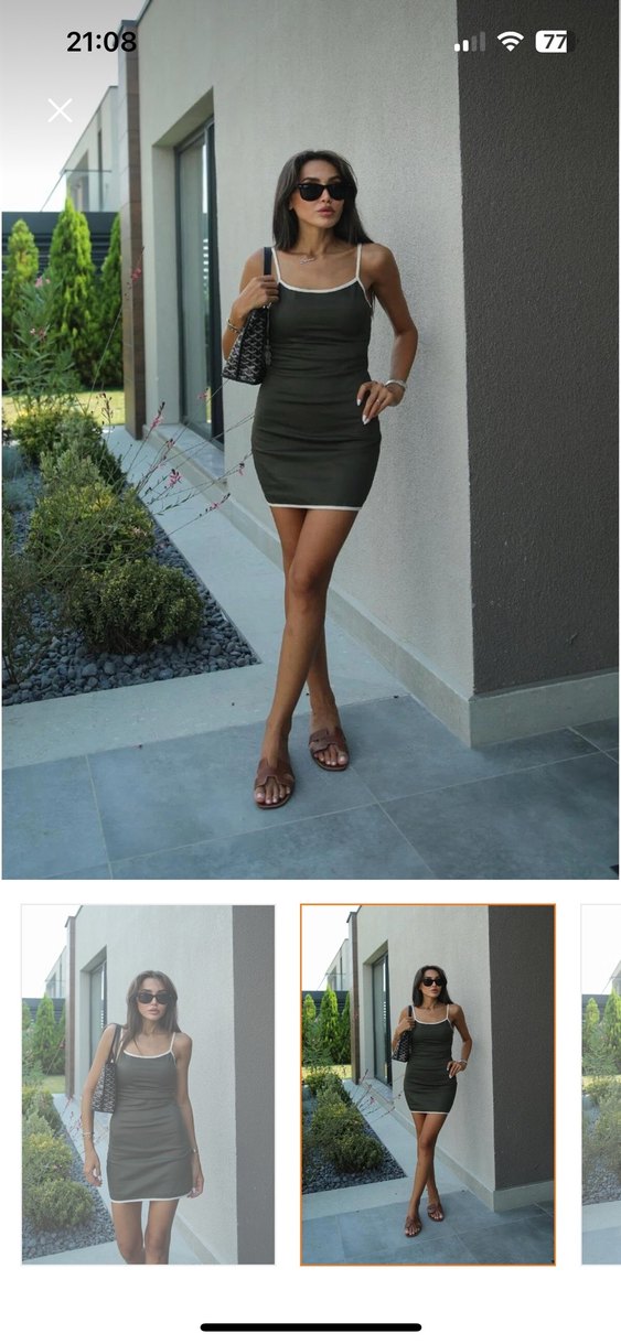 Kadın Kısa Fit Vücut Mini Elbise - Görsel 2