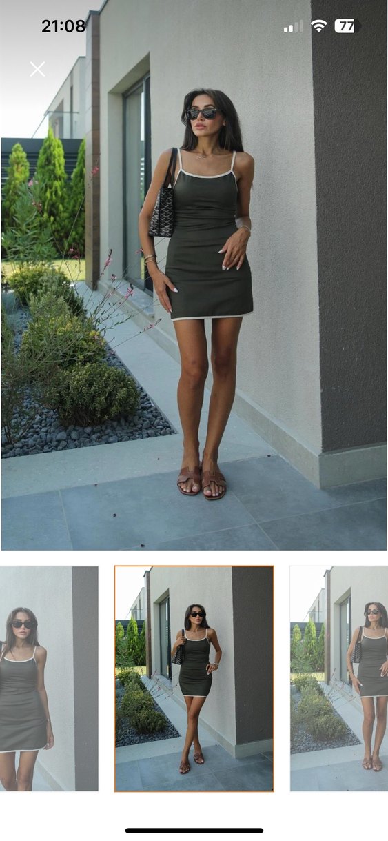 Kadın Kısa Fit Vücut Mini Elbise - Görsel 3