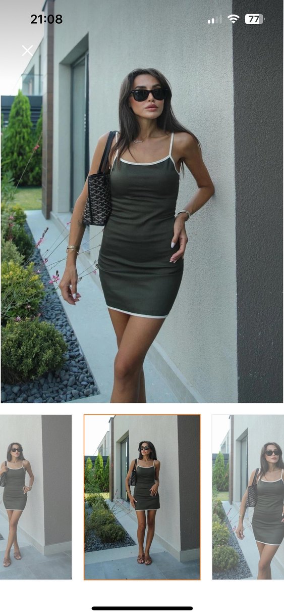 Kadın Kısa Fit Vücut Mini Elbise - Görsel 5