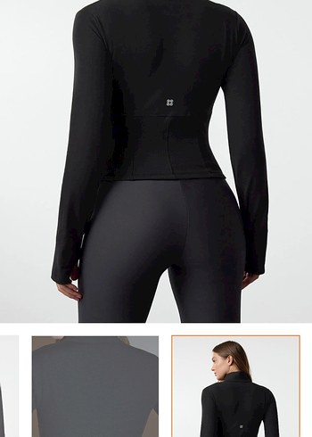Fermuarlı Siyah Kadın Spor Üstü - Görsel 4