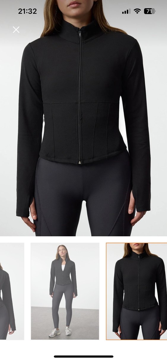 Fermuarlı Siyah Kadın Spor Üstü - Görsel 3