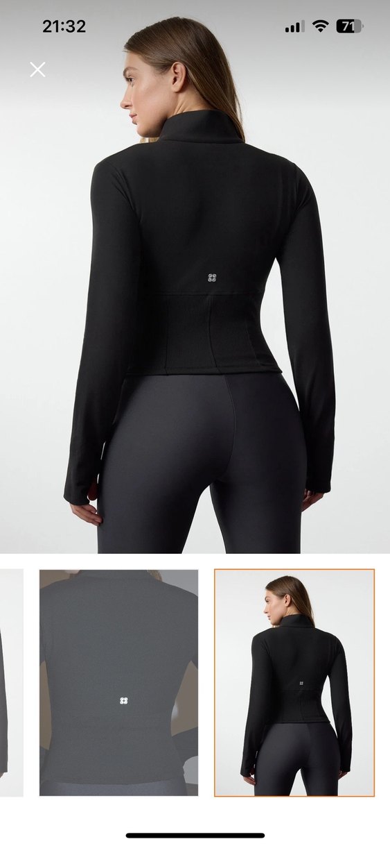 Fermuarlı Siyah Kadın Spor Üstü - Görsel 4